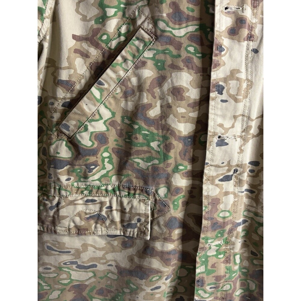 Men Publish Camo Denim Hood Jacket Zip Button Logo Midi L Urban Hip Outdoor Coat - Picture 7 of 16